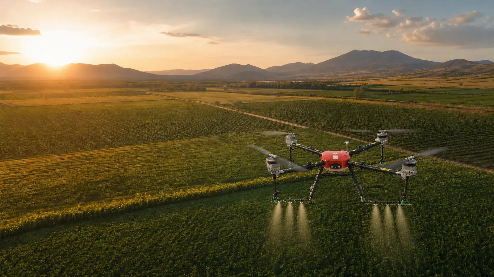 TYI agricultural drone operating over farmland